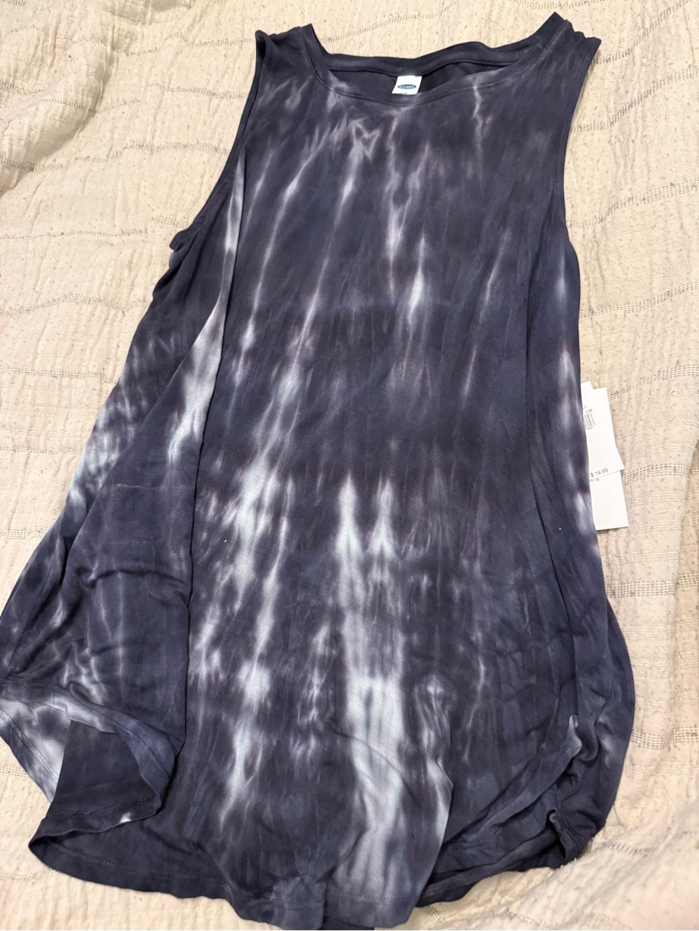 Old Navy Black and White Tie-Dye Tank Top